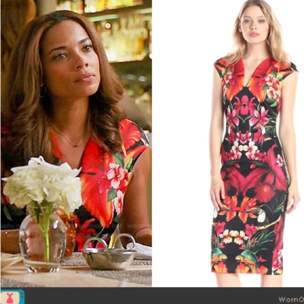 NWT TED BAKER •Rare• Bismii Tropical Toucan Midi Dress Ted Sz 4 - US 10 - Picture 5 of 15